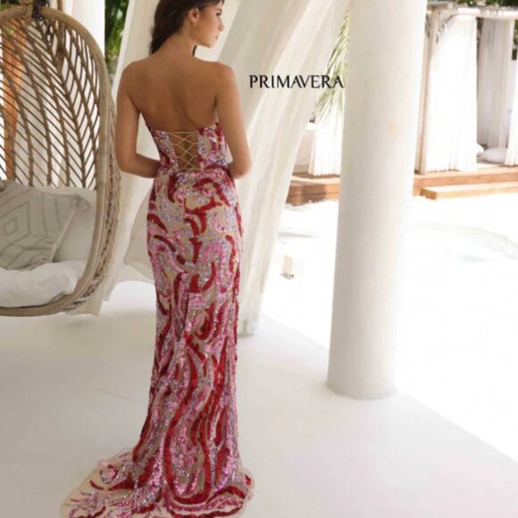 Primavera Couture Sequin Prom Dress 4373 - Picture 2 of 2